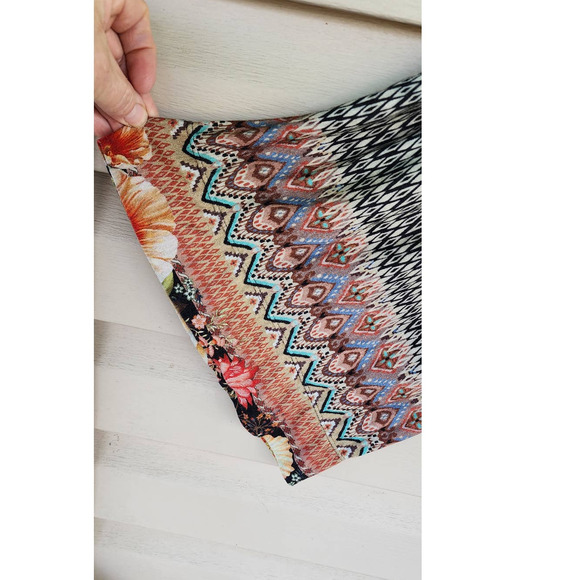 Farm Rio Wrap Plunge Boho Chic Long Bell Sleeve Blouse Bodysuit Size P - Picture 4 of 9